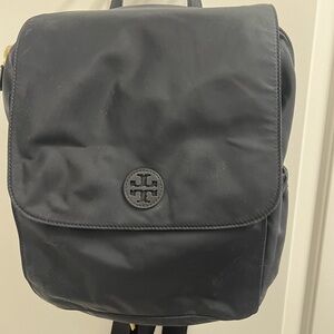 Tory Burch Black Nylon Backpack with Logo